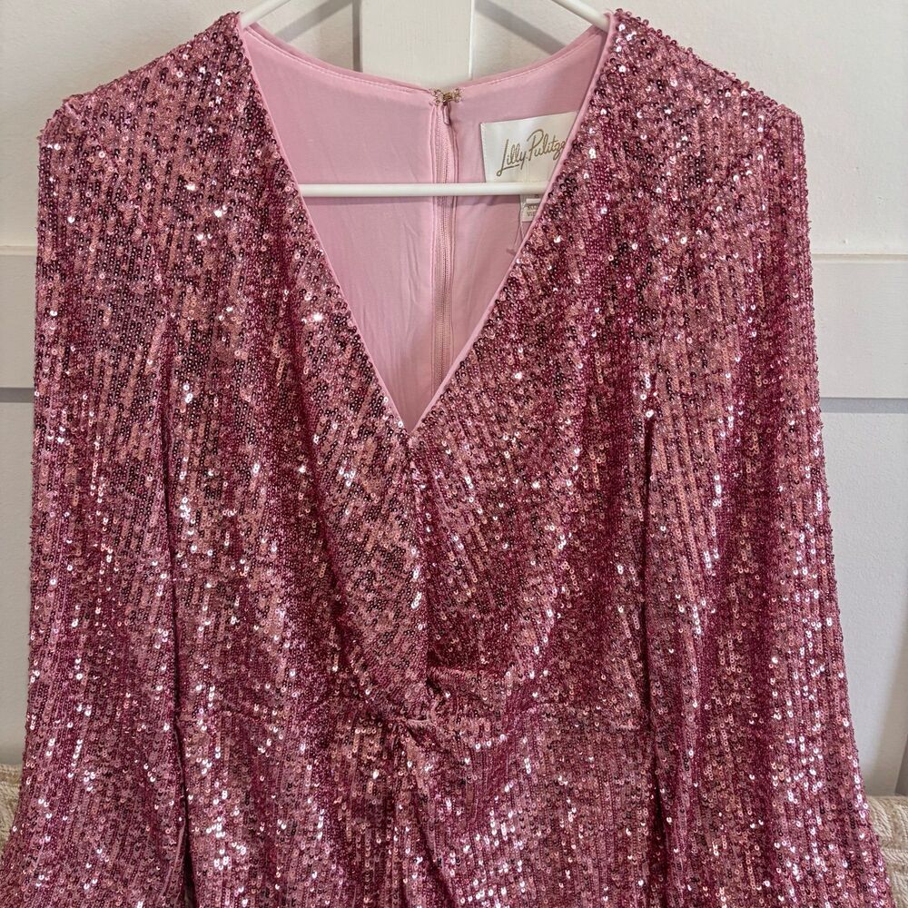 Lilly Pulitzer Estrella Sequin Dress Conch Shell Pink NWT - Picture 5 of 12